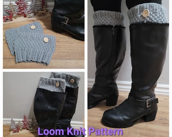 Boot Cuffs Loom Knit Pattern EASY - Adult Size
