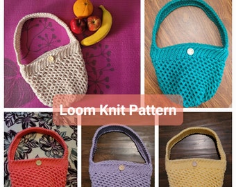 Market Bag - Loom Knit Pattern - 41 peg loom