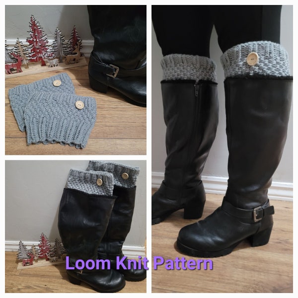 Boot Cuffs Loom Knit Pattern EASY - Adult Size