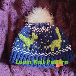 Dinosaur Hat - Loom Knit Pattern