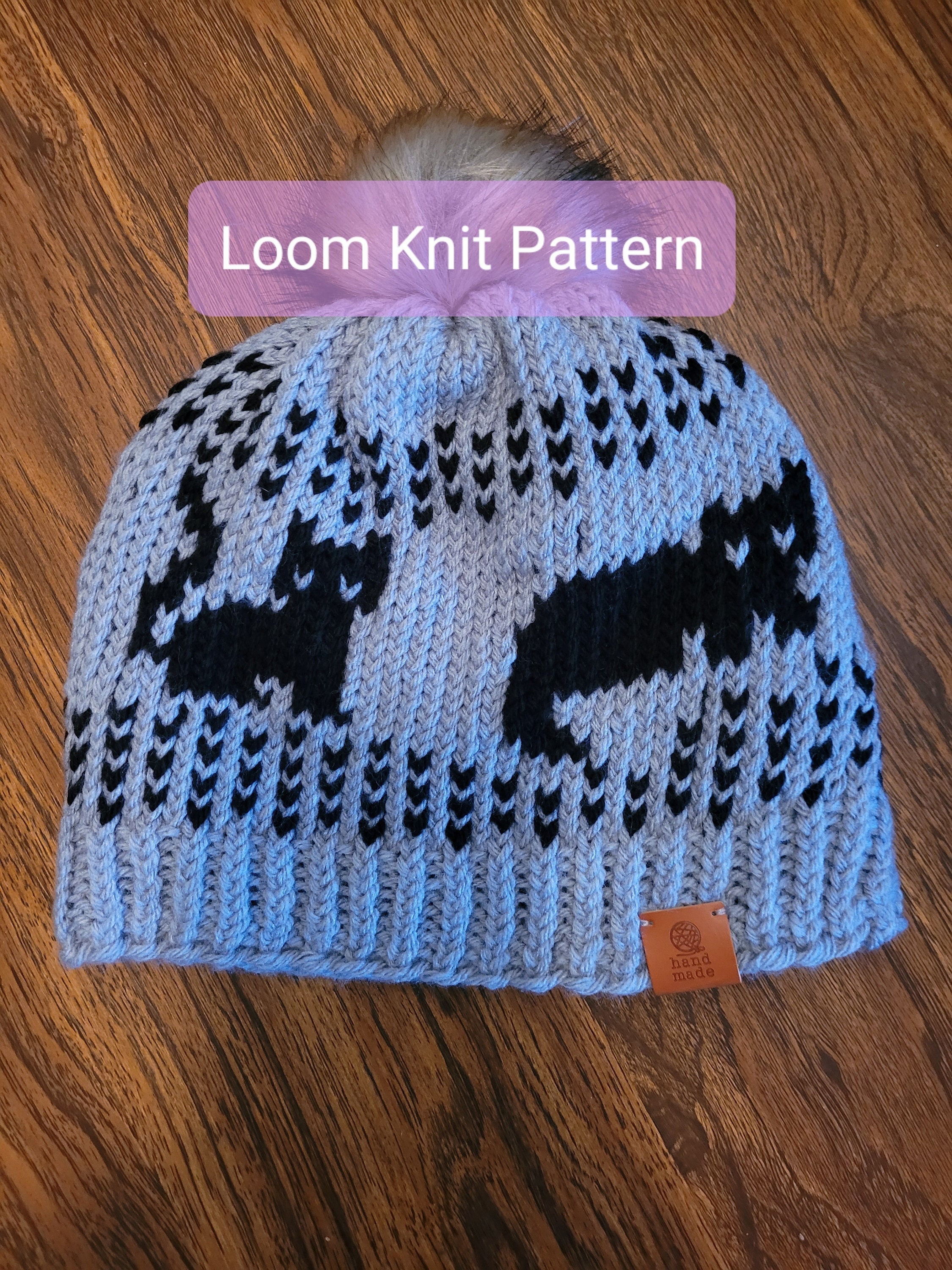 Adult Size Cat Hat - Loom Knit Pattern
