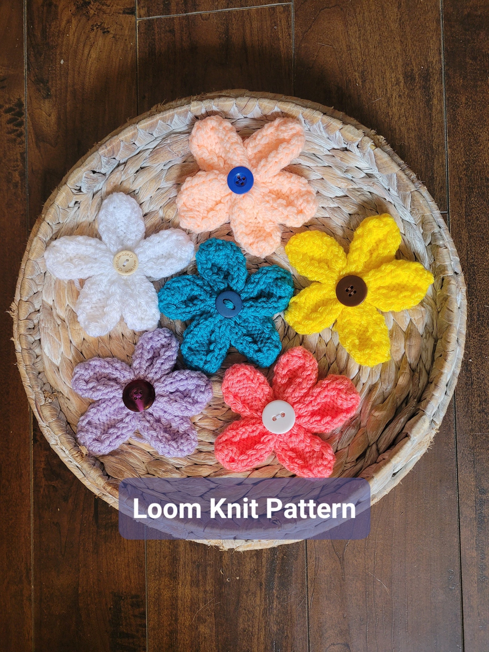 Loom Knit Flower Pattern Etsy
