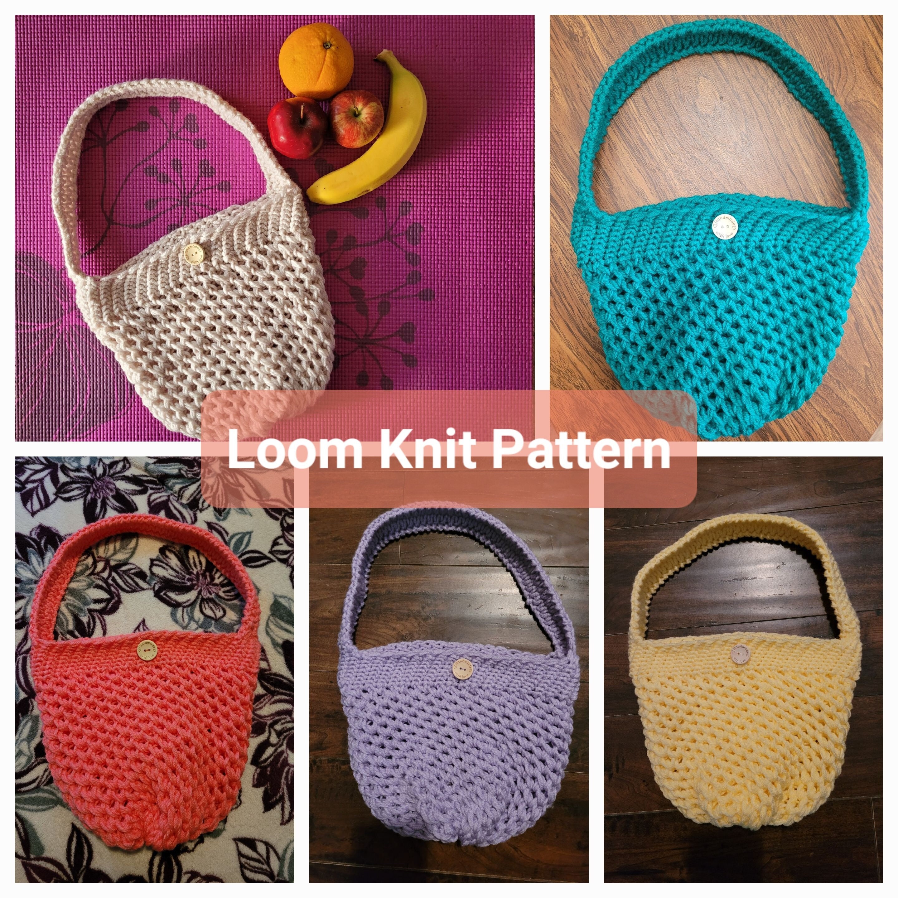 Market Bag Loom Knit Pattern 41 Peg Loom Etsy