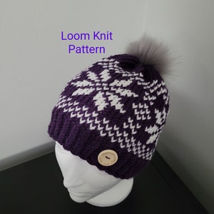 Snöflingemössa - Stickmönster - Barn/Small Vuxen/Medium till Large Vuxenstorlek