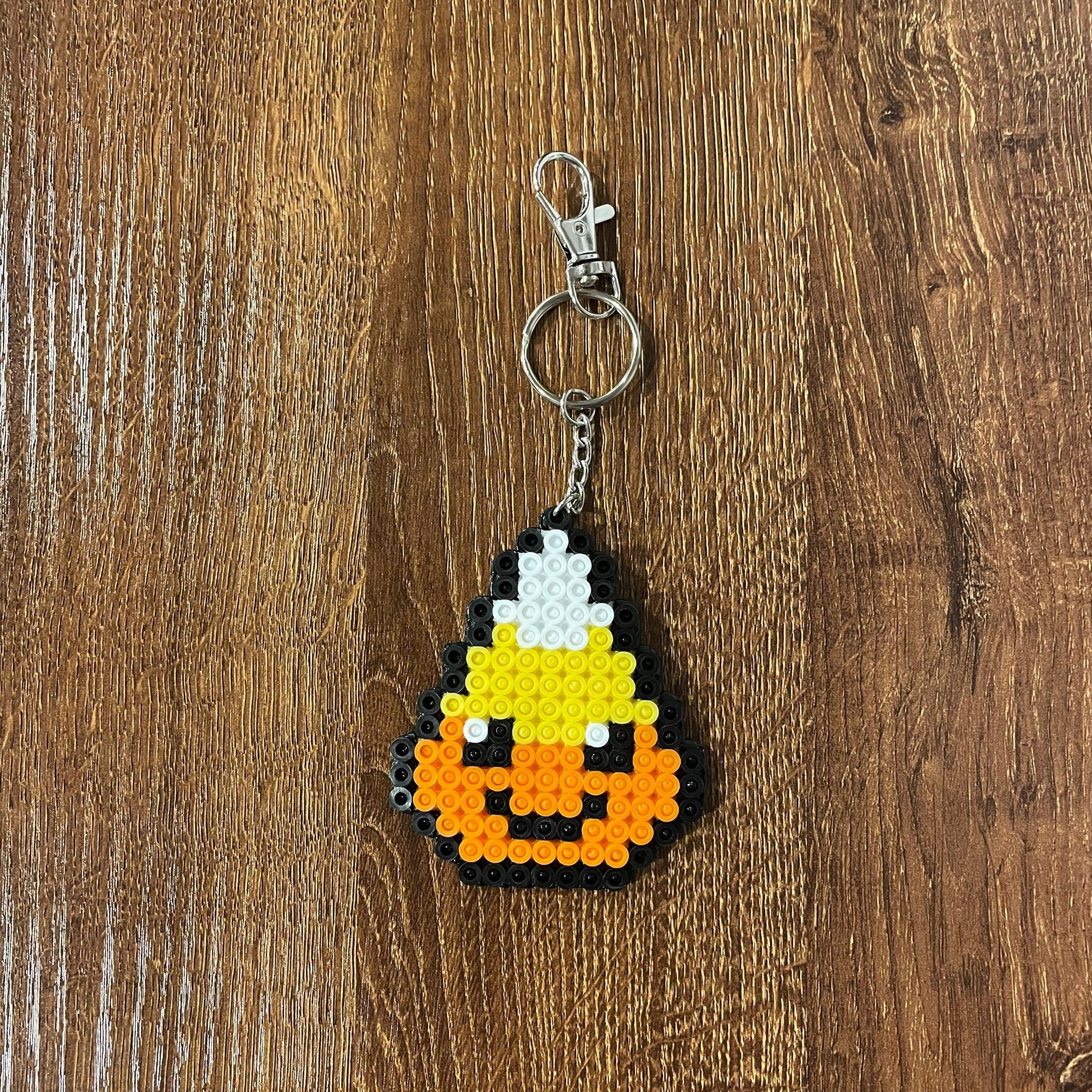 Cute Candy Corn Perler Bead Keychain Etsy UK