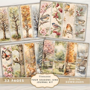 Alles in einem – Junk Journal für alle Jahreszeiten, Herbst, Winter, Frühling, Sommer, Vintage-Papiere für jedes Jahr, Scrapbooking, zum Ausdrucken, digitales Papierset