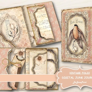 Junk Journal, Page, Pockets, No. 1, Folio, Folder, Shabby