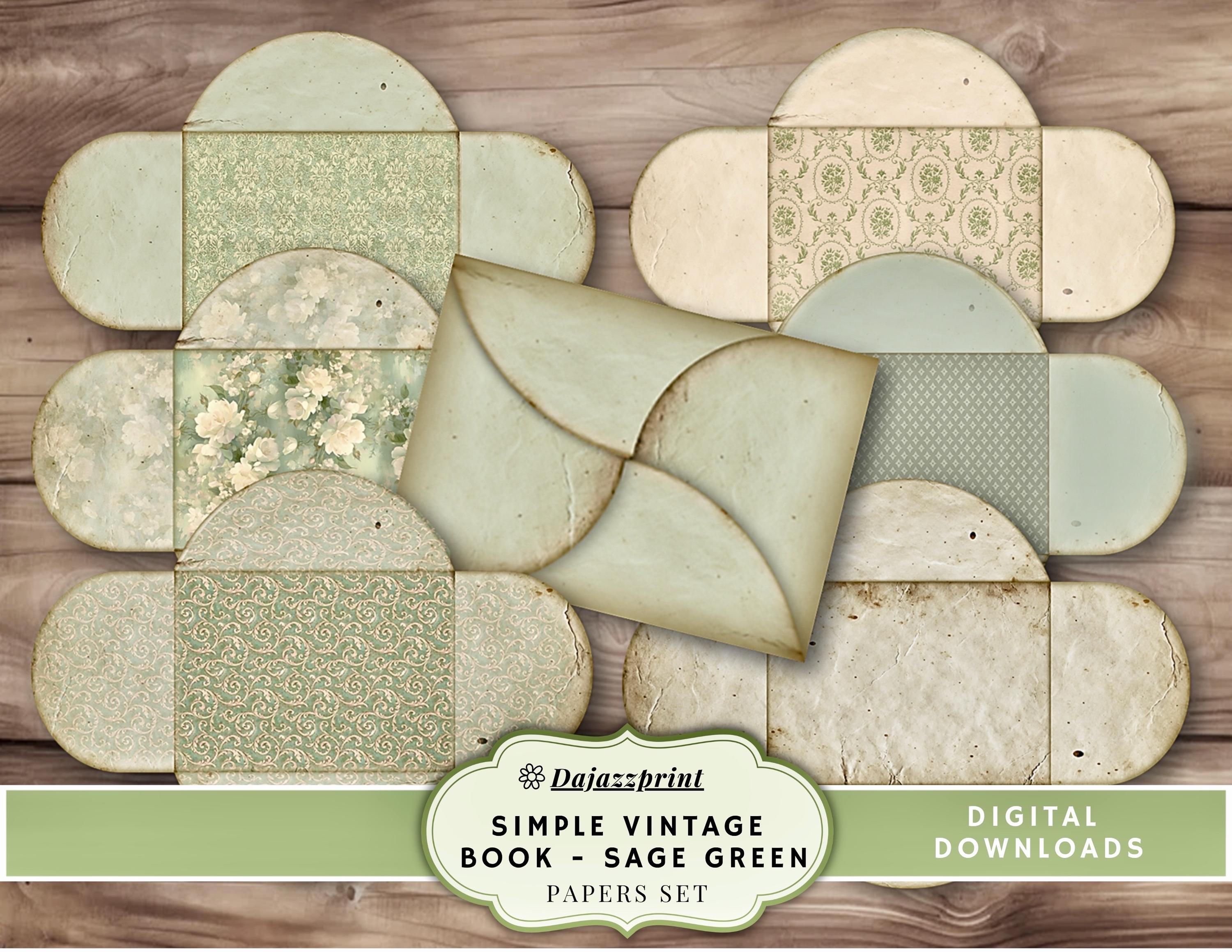 Digital Junk Journal, Sage Green, Simple Junk Journal Book, Basic ...