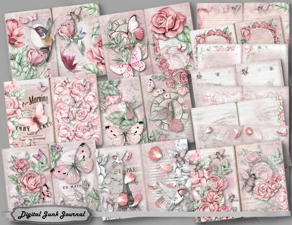 Junk Journal Digital Download Printable Shabby Pink - Etsy