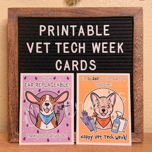 Vet Tech Week Cards (8 DIGITAL 4x5.25 Postcards)