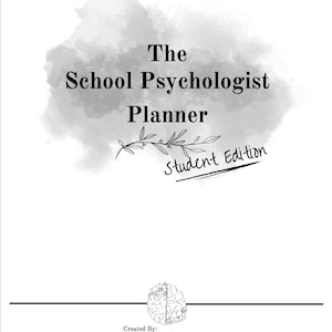 School Psychology Student Planner