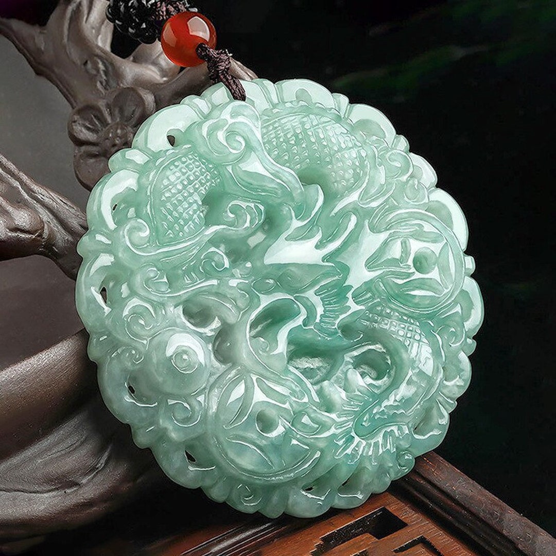 Natural Burmese Jade A-level Dragon Pendant High-end Jewelry - Etsy