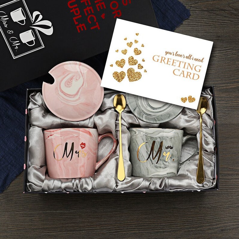 Mr and Mrs Coffee Mugs Cups Giftset for Engagement Wedding Etsy
