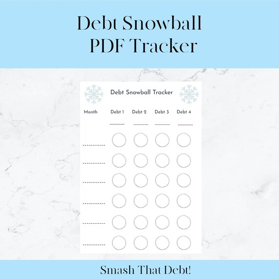 Debt Snowball PDF Tracker Printable Download | Etsy