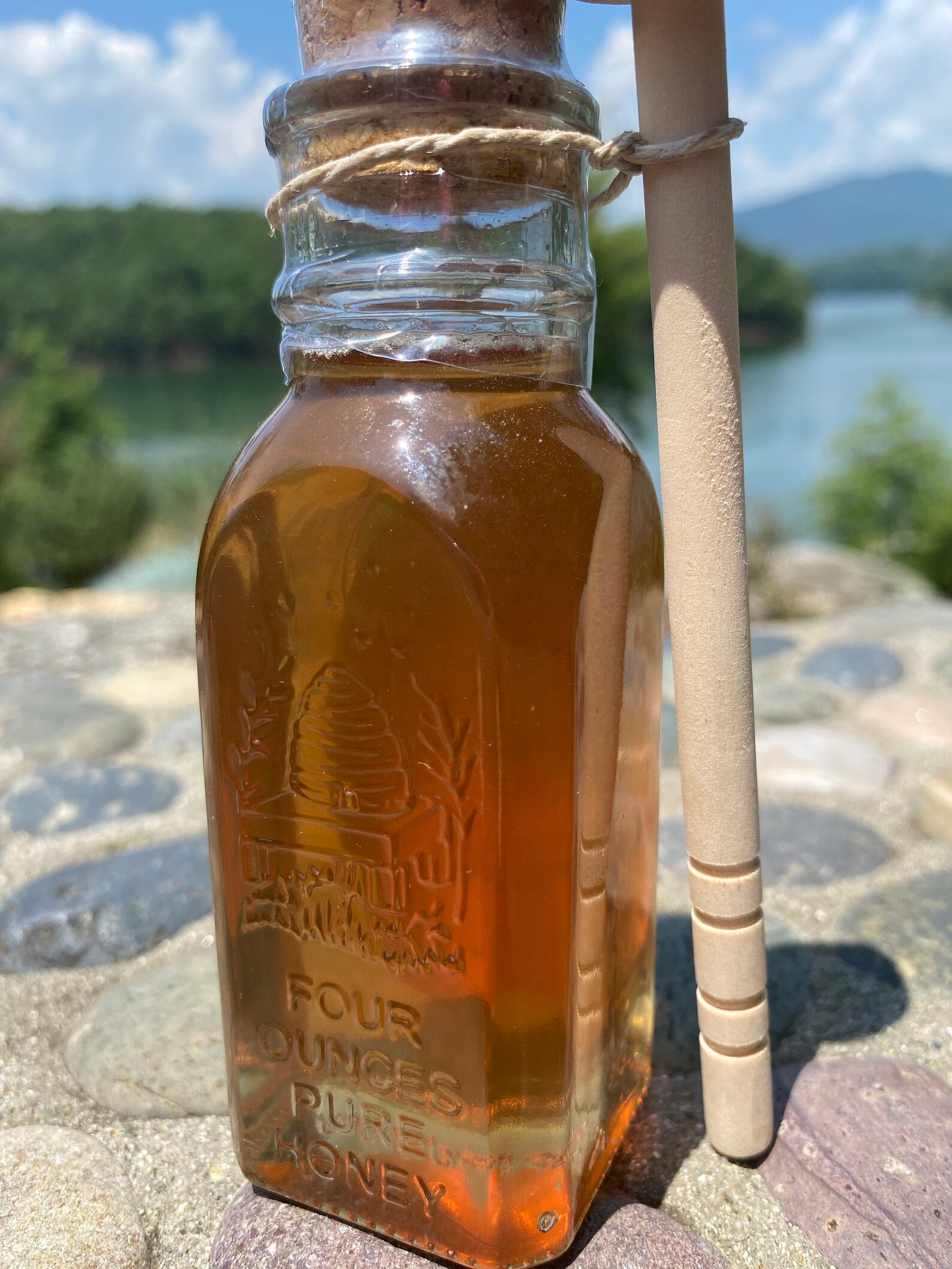 Sourwood Honey 4 oz Muth Glass Jar with Dipper Stick Certified Etsy