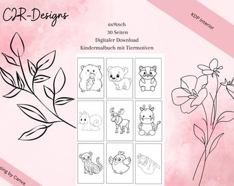 KDP children's coloring book with 30 pages, each with a different coloring picture / coloring book / coloring book