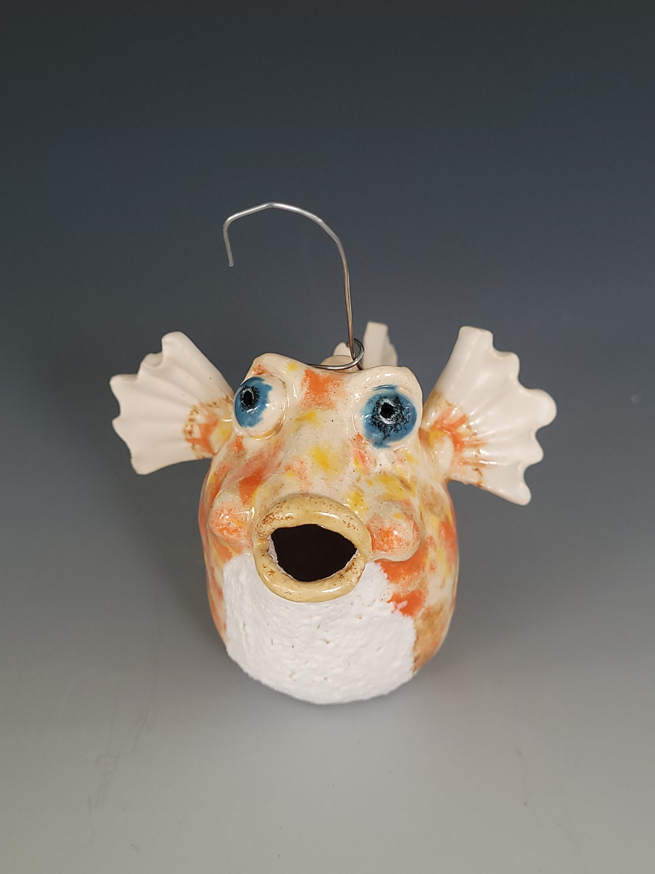 Pufferfish Ornament Art Ceramic Modern Sculpture Tabletop Etsy