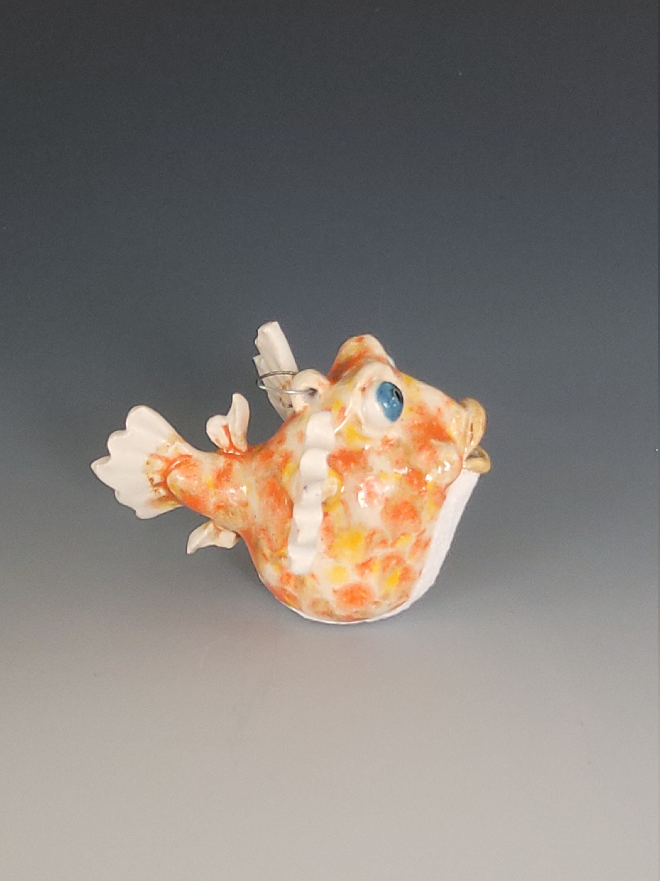 Pufferfish Ornament Art Ceramic Modern Sculpture Tabletop Etsy