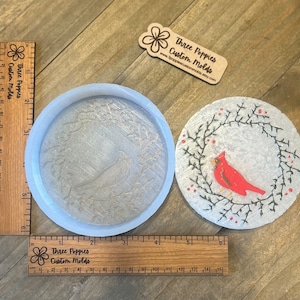 Cardinal Wreath Silicone Freshie Mold for aroma beads and freshies