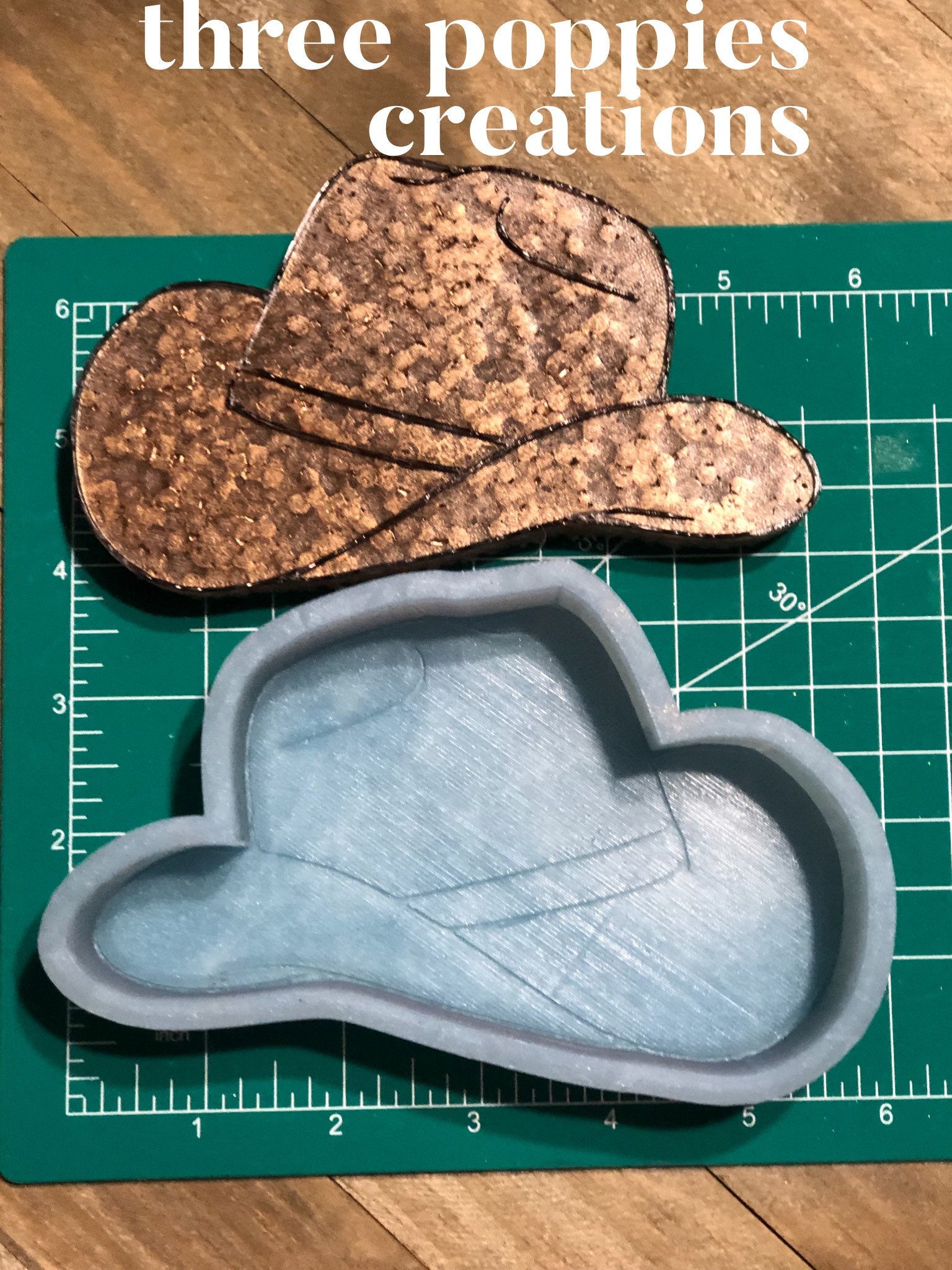 Let's Go Girls Silicone Freshie Mold 4x4x0.8" - Western Hat Design For Scented Car Candles & Resin