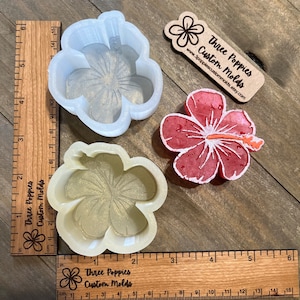 Hibiscus Flower Vent Clips Silicone freshie Molds Set of 2 for aroma beads and freshies
