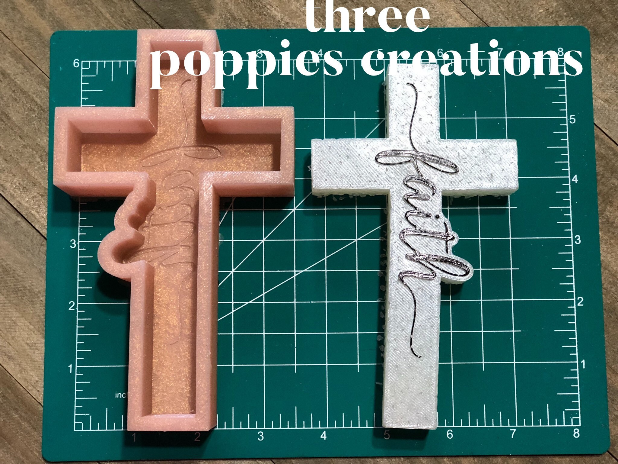 Faith Cross Silicone Freshie Mold for aroma beads and freshies