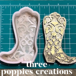 Fancy Cowboy Boot Silicone Freshie Mold for aroma beads and freshies