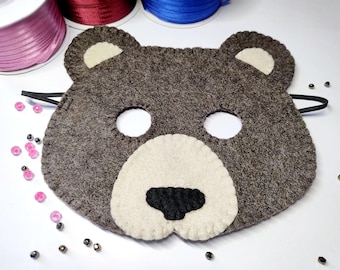 Felt Bear Mask: Kids Halloween Costume, Carnival Dress Up