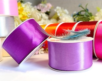 Rollo de cinta de raso de 38 mm: 23 m para manualidades y envoltura de regalos, poliéster