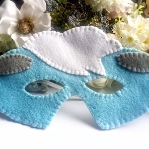 Sheep felt party mask, carnival and Halloween costume for kids and adult