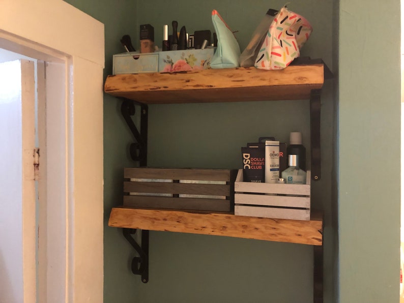 Live Edge Shelves, Live Edge Bathroom Shelves, Bathroom Kitchen Bedroom