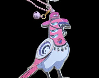 Sussie Magpie K‑Pop Inspired bag charm, korean magpie brings fortune  | K-Pop Accessory | Anime Fan Gift | 1 set of pink, green |
