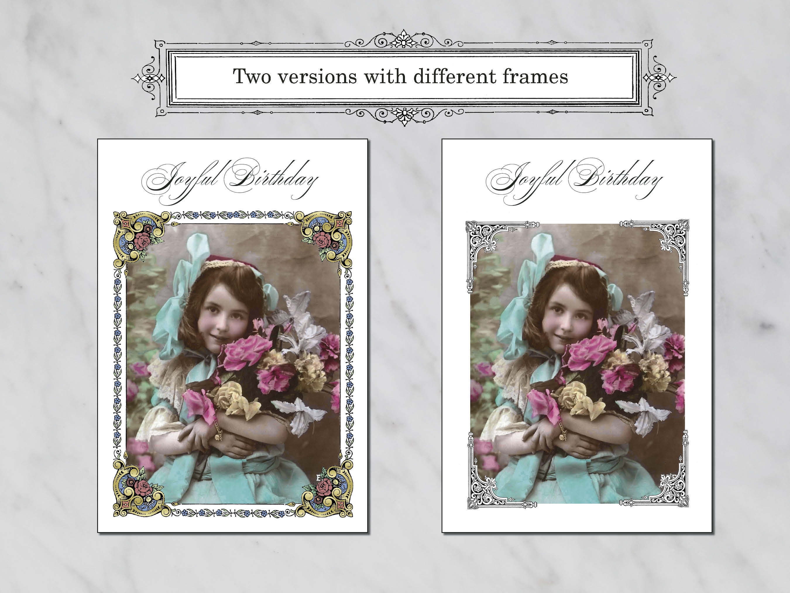 Birthday Card PRINTABLE 1 Victorian Greeting Card Old | Etsy
