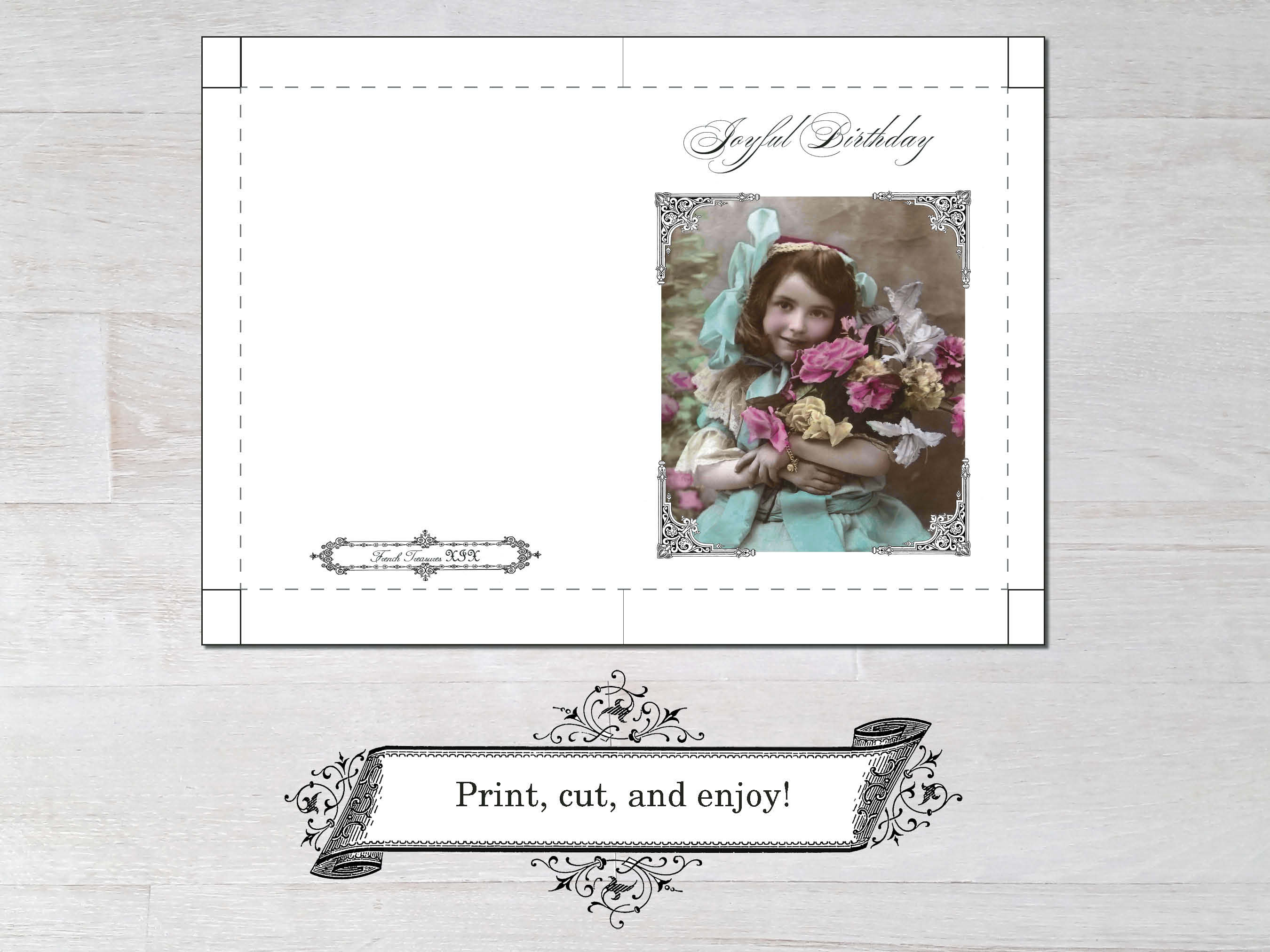 Birthday Card PRINTABLE 1 Victorian Greeting Card Old | Etsy