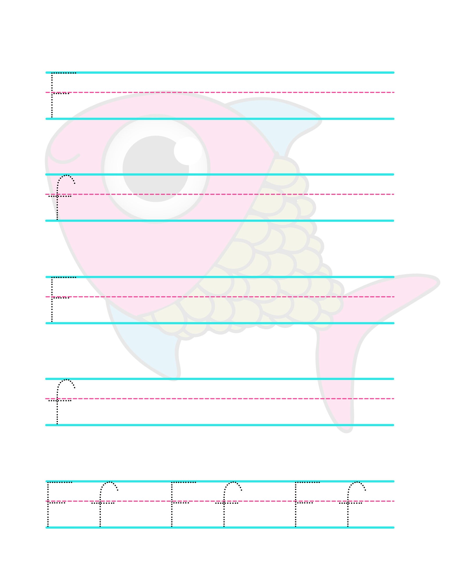 Trace the Letter Ff Worksheet | Etsy