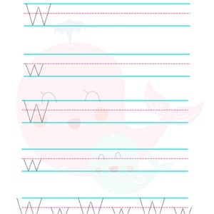 Trace the Letter Ww Worksheet | Etsy