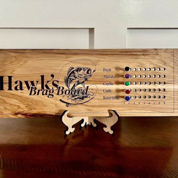 Fishing Brag Board, Fishing Score Board Laser Engraved And Easel Included