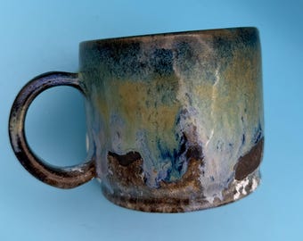 Wheel-Thrown Pottery Mug in Dark Brown Clay | 12 oz Handmade Ceramic Cup