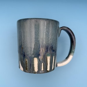 Large Handmade Pottery Mug with Deep Glossy Glaze | 15.5 oz Ceramic Coffee Cup | Wheel Thrown Stoneware | Great Gift for Coffee Lovers