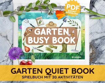 QUIET BOOK GARDEN playbook Montessori sorting game activity busy book watercolor weather nature printable pdf toddler child gift german