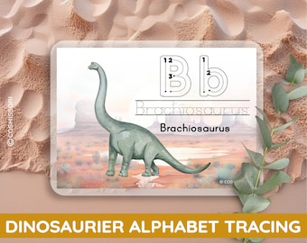 Dinosaurier Alphabet Tracing Nachspuren Buchstaben Nachfahren Arbeitsblätter PDF Ausdrucken Herunterladen Vorschule Schulkind deutsch