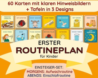 First Routine Board Basic Beginners Children Routine Planner Daily Planner PDF Download German Montessori My Day Routine Evening Morning DIY