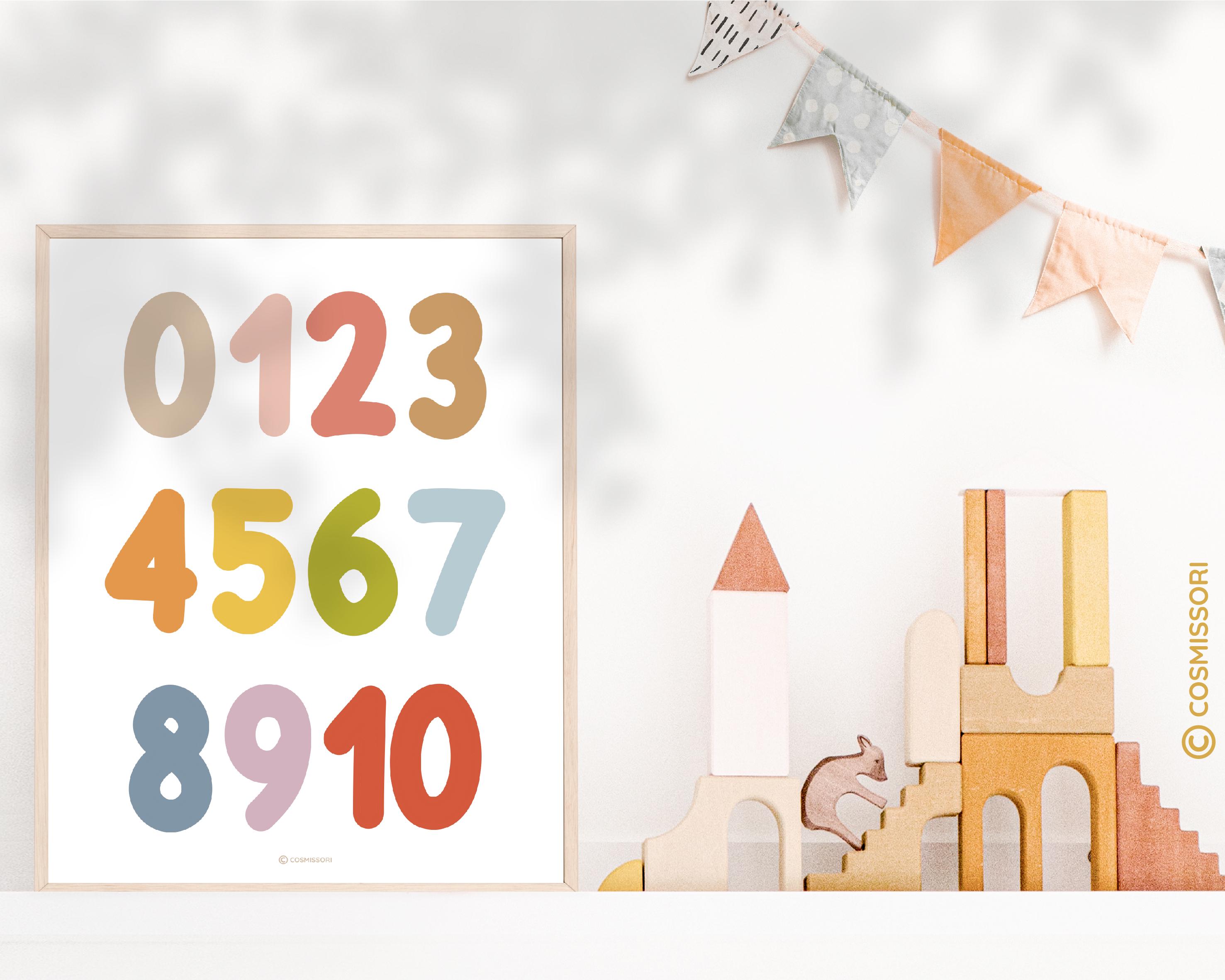 NUMBERS Minimalist Montessori Poster Numbers up to 10 Child Toddler ...