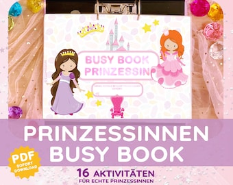 BUSY BOOK PRINCESS 16 Activities for Kindergarten Children PDF Printable Template Instant Download Activity Worksheets Printable Folder Booklet