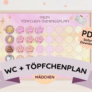 Potty Planner Board Training Weekly Schedule Toddler Girl PDF Download Print Reward Independent Toilet Pot Procedure Learn