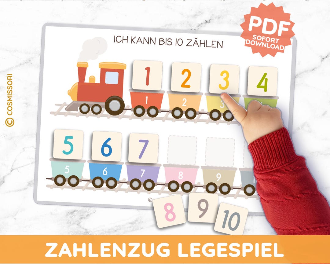 Number Train: Learning to Count to 10 - Montessori Number Game - DIY ...
