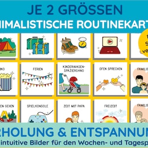Erholung Entspannung Icons Piktogramme Kinder Kalender Kinderkalender Wochenkalender Tageskalender PDF Datei digital Download Montessori DIY
