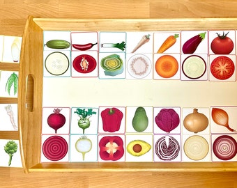 Matching Vegetable Slices Montessori Matching Game Puzzle Matching Cards PDF Educational Game Kindergarten Activity Tray Gift