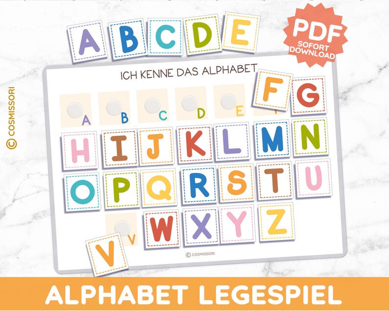 Alphabet Puzzle Game (uppercase and Lowercase Letters) Montessori DIY ...