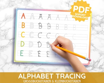 Alphabet Tracing ABC Tracing PDF Printable Montessori Download Print Preschool Letters Learning to Write Child Daycare